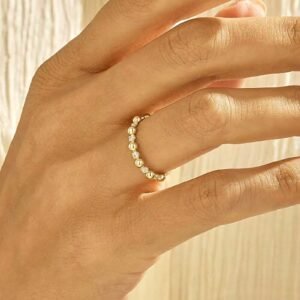 925 Silver Bold Beaded Stacking Ring