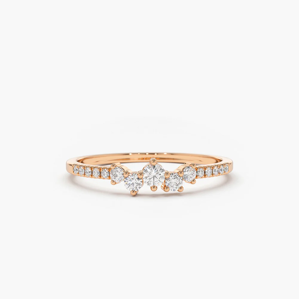 925 Silver Bridal Diamond Cluster Ring