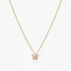 Butterfly diamond necklace with hypoallergenic nickel-free finish