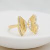 Nickel-free butterfly ring in thick gold plating