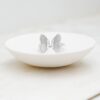 Open adjustable butterfly ring in sterling silver