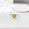 925 Silver Canary Yellow Engagement Ring - Image 2