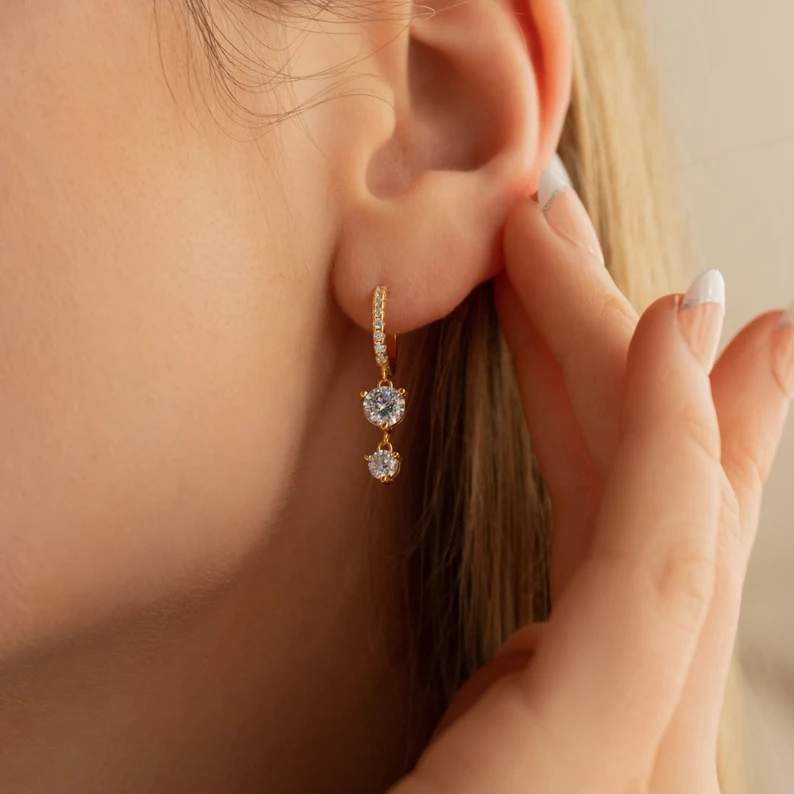 925 Silver Caroline Huggies Earrings