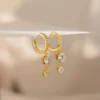 925 Silver Caroline Huggies Earrings - Image 2