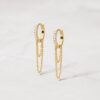 925 Silver Chain Link Huggies Earrings with double loop design