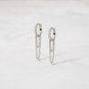 925 Silver Chain Link Huggies Earrings with Premium CZ Diamond stones