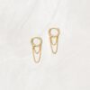 925 Silver Chain Link Huggies Earrings in sterling silver with gold plating