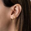 925 Silver Chain Link Huggies Earrings with 8mm inner diameter
