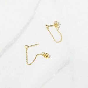 925 Silver Chain Stud Earrings