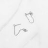 925 Silver Chain Stud Earrings with delicate chain accent