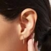 925 Silver Chain Stud Earrings with delicate layered chain detail