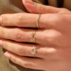 925 Silver Champagne Sapphire Flower Ring - Image 4