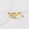 Chevron ring set in 925 sterling silver with gold plating