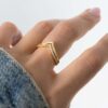925 Silver Chevron Ring Set with two matching bands