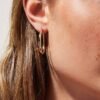 Chunky 925 sterling silver hoop earrings with gold plating