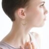 Gold-plated sterling silver hoop earrings with polished finish