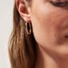 Sterling silver hoop earrings with modern chunky design