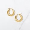 925 Silver chunky tube hoop earrings with rounded silhouette