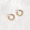 Minimal chunky hoop earrings with a rounded finish