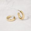 925 sterling silver chunky hoops with gold plating