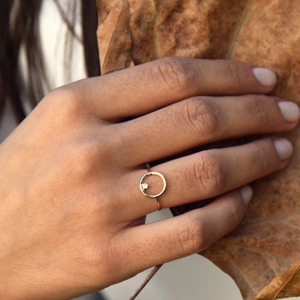 925 Silver Circle Diamond Ring