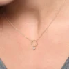 925 Silver Circle Necklace - Image 9