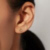 925 Silver Circle Stud Earrings - Image 2