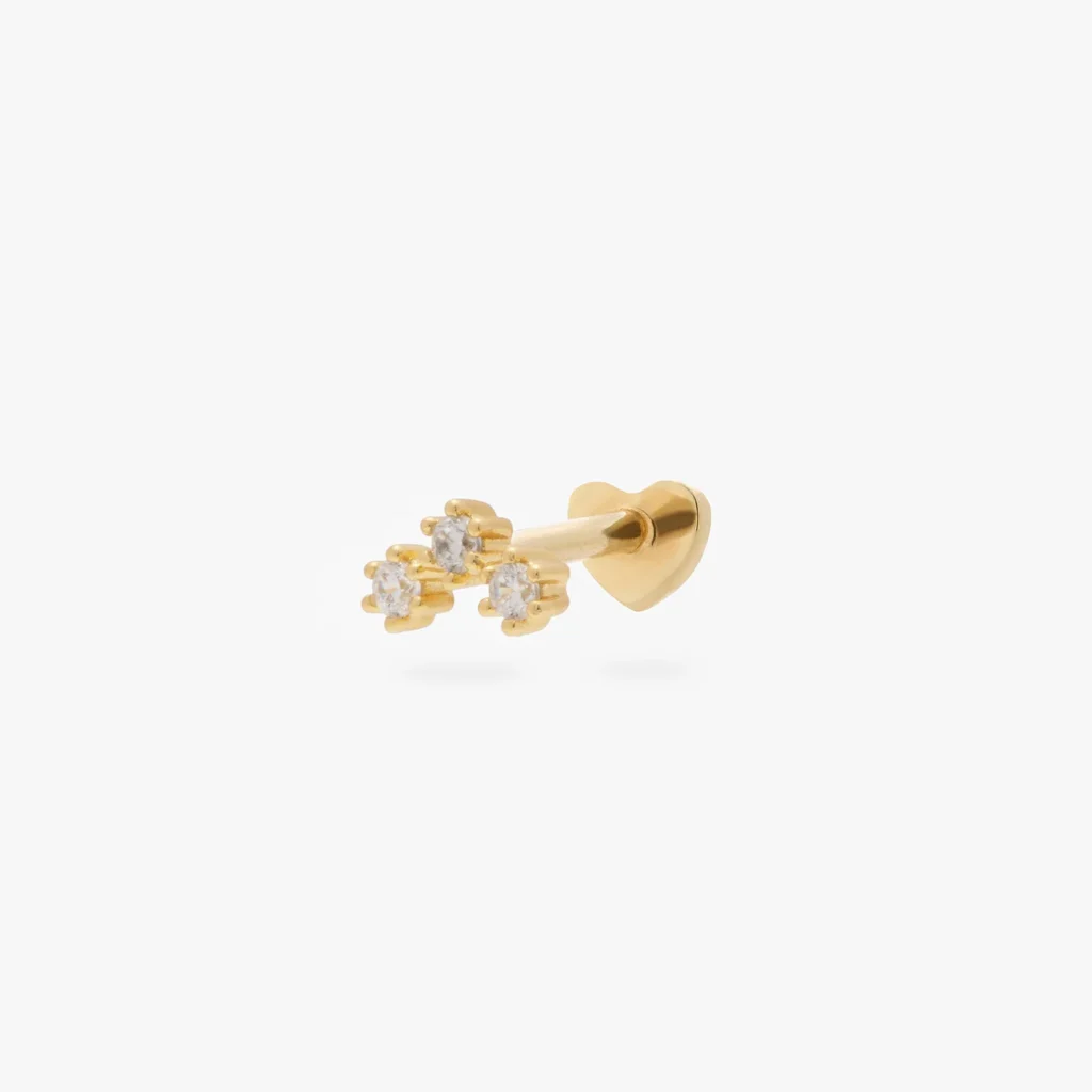 925 Silver Cluster X Heart Flatback Stud