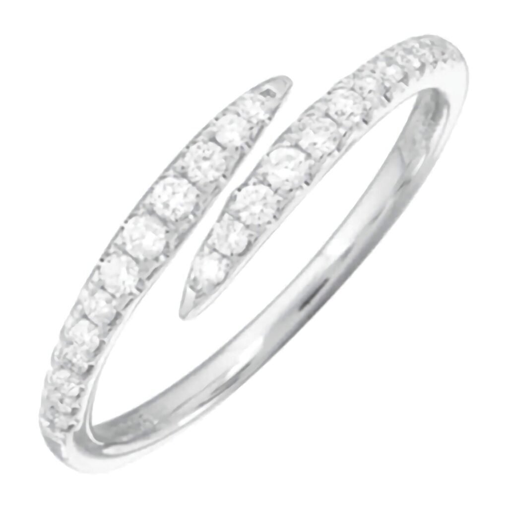 925 Silver Coiled Diamond Claw Ring