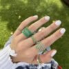 925 Silver Coiled Gemstone Claw Ring - Image 4