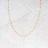 Cream enamel beaded necklace with thick gold plating