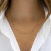 Beaded necklace with thick gold plating and silver