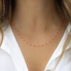 Gold plated sterling silver necklace in cream enamel