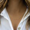 Simple cream beaded necklace with polished finish