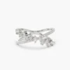925 Silver Criss Cross Diamond Cluster Ring - Image 3
