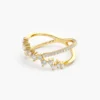 925 Silver Criss Cross Diamond Cluster Ring - Image 6