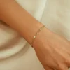 925 Silver Cuban link bracelet with sparkling CZ stones