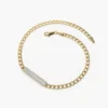 925 Silver Curb Link Bracelet in 925 sterling silver and gold plating