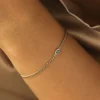 Emerald-accented bracelet with premium CZ diamond details