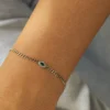 925 silver curb link bracelet with polished gold finish