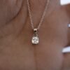 925 Silver Cushion Diamond Necklace