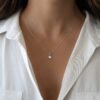 925 Silver Cushion Diamond Necklace - Image 10