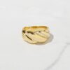 925 Silver CZ Croissant Ring