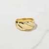 925 Silver CZ Croissant Ring - Image 2