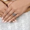 925 Silver CZ Diamond Ring in sterling silver with gold plating