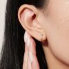 925 Silver CZ Hoop Earrings - Image 2