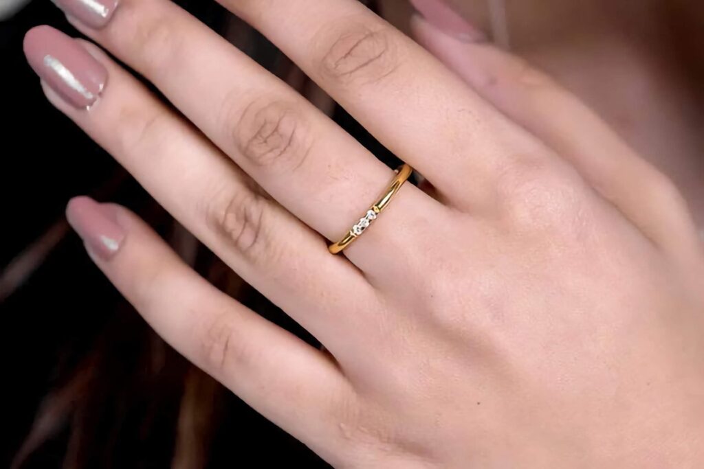 925 Silver Dainty Diamond Band