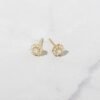 Dainty flower stud earrings with a minimal floral design