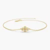 Dainty silver bracelet with clustered diamond-like CZ accents