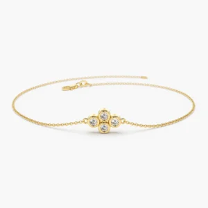 925 Silver Dainty Quad Diamond Bracelet
